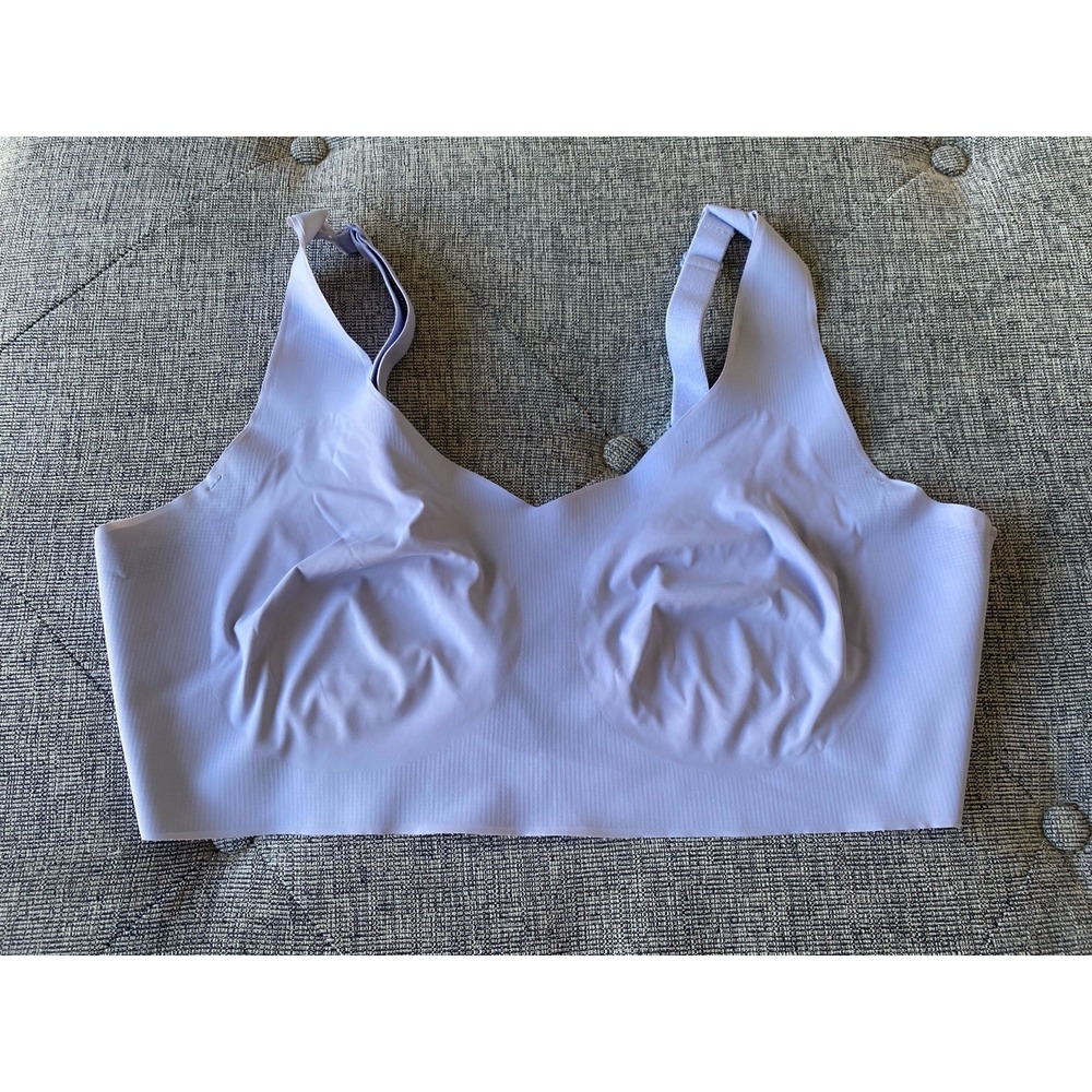 Bali Activewear Bra Women L Lagre Blue Push Up Sleeveless V-Neck Wireless Casual
